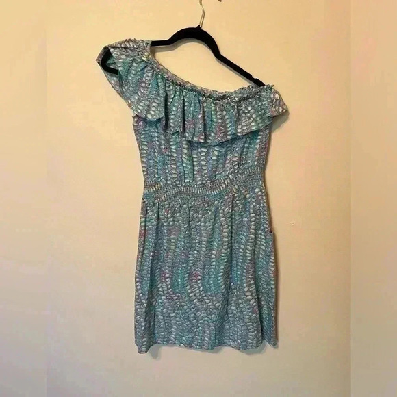 Lilly Pulitzer Jessy One Shoulder Dress Clam Jam with Pockets XS - Picture 6 of 7